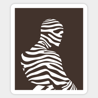 Minimalist Male Portrait in Op Art Style Sticker